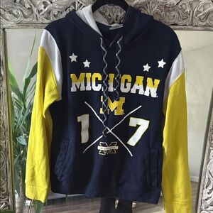 MICHI Navy and Yellow Graphic Hoodie